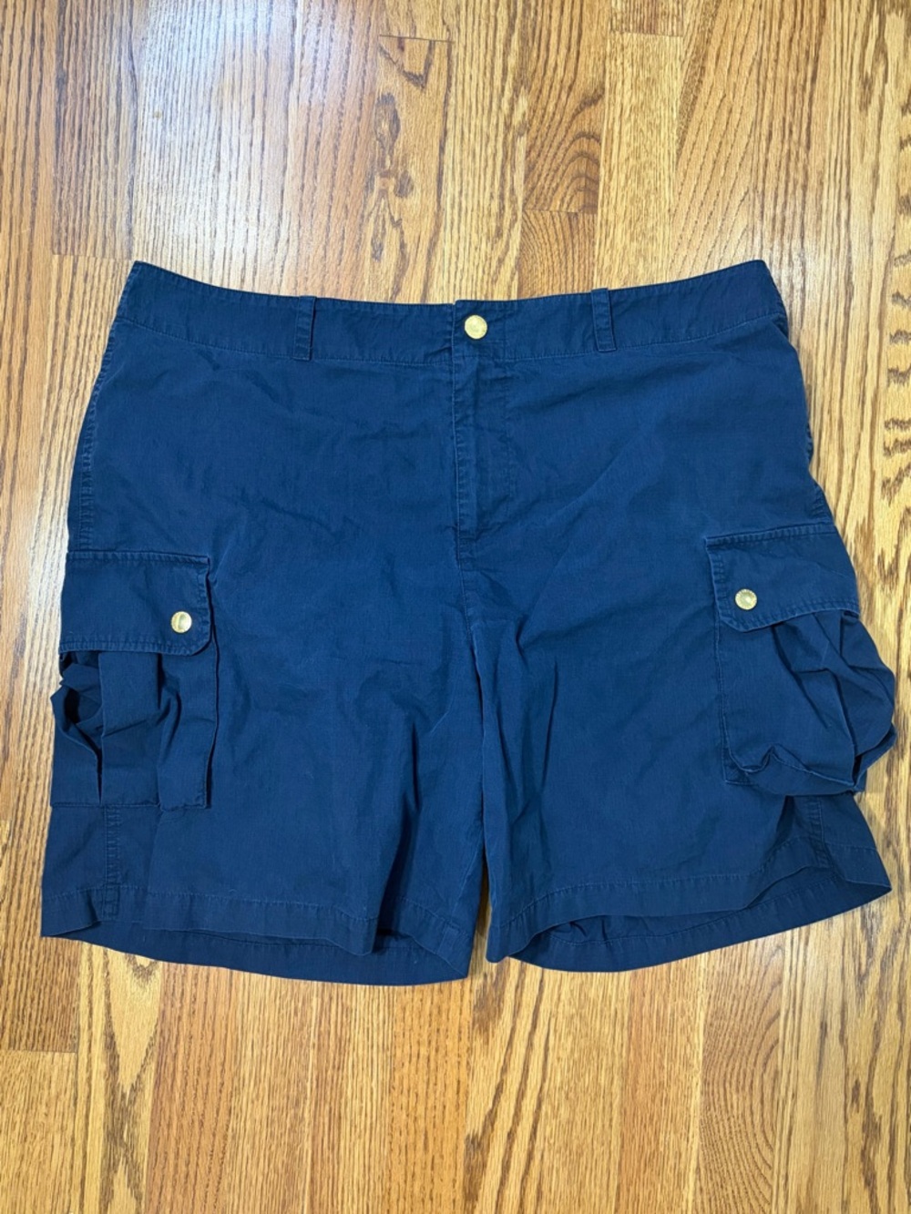 Lauren Ralph Lauren Navy Cargo Shorts with Flap Pockets